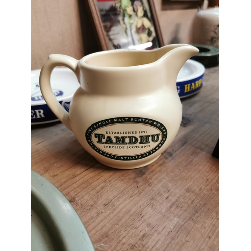 46 - Tamdhu Scotch Whiskey ceramic water jug. {11 cm H x 16 cm W x 10 cm D}.