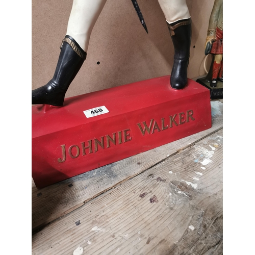 468 - Rare rubberoid Johnny Walker whiskey advertising figure. { 74 cm H x 41 cm W x 16 cm D}.