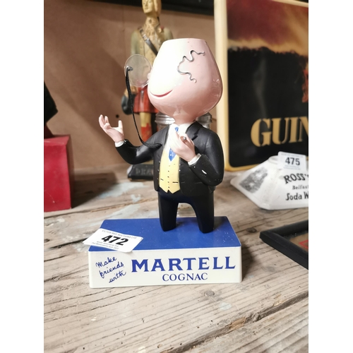 472 - Martell Cognac perspex advertising figure. {20 cm H x 15 cm W x 7 cm D}.