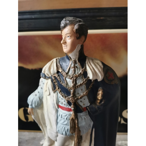 479 - Early 20th C. Rubberoid King George IV Whiskey advertising figure {37 cm H x 20 cm W x 8 cm W}.