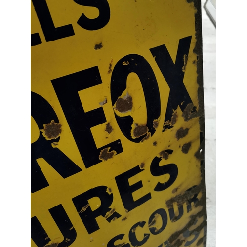 497 - Bell�s Cureox Cubes Cures Scour in Calves  enamel advertising sign.  {76 cm H x 50 cm W}.