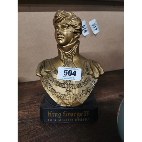 504 - King George IV Old Scotch Whiskey rubberoid advertising figure. {21 cm H x 15 cm W x 11 cm D}.