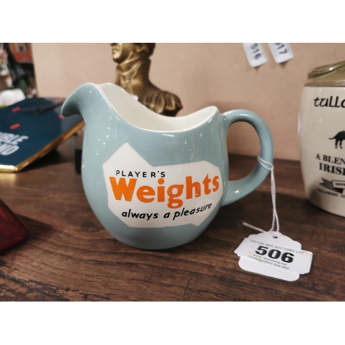 506 - Players Weights -  Always A Pleasure Cigarettes ceramic advertising jug {11 cm H  x 16 cm W x 11 cm ... 