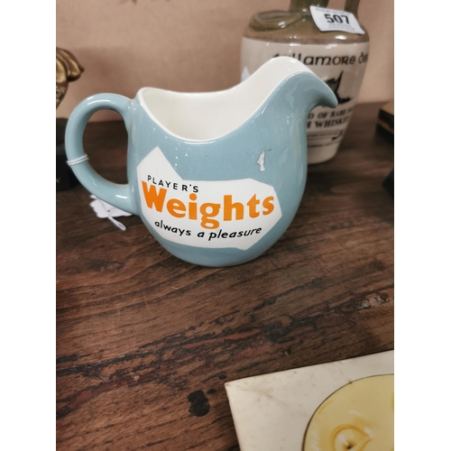 506 - Players Weights -  Always A Pleasure Cigarettes ceramic advertising jug {11 cm H  x 16 cm W x 11 cm ... 