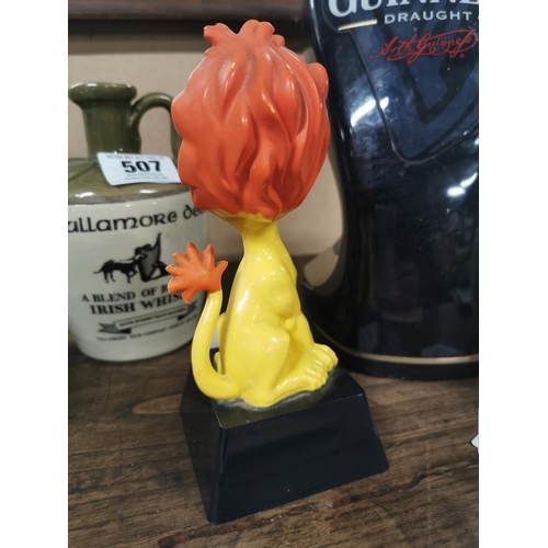 508 - Chandy Perspex advertising Lion figure. { 20 cm H x 9 cm W x 9 cm D}.