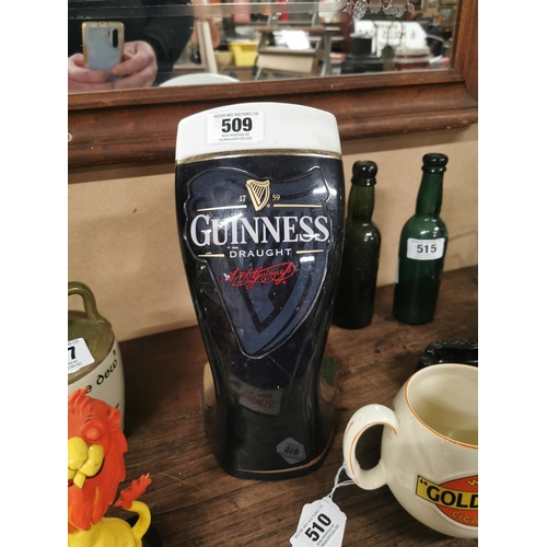 509 - Guinness Draught counter display advertising light {30 cm H x 16 cm W x 20 cm D}.