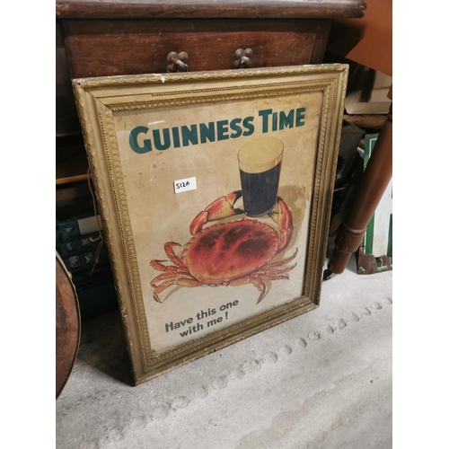 512a - Guinness framed advertising print. {66 cm H x 54 cm W}