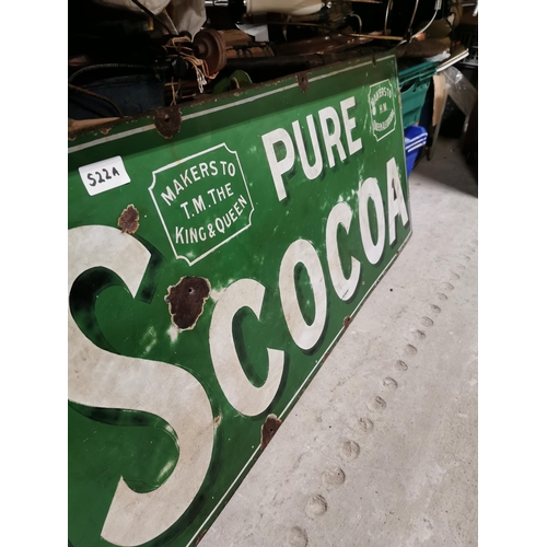 522a - Fry�s Pure Cocoa enamel advertising sign. {48 cm H x 152 cm W}.