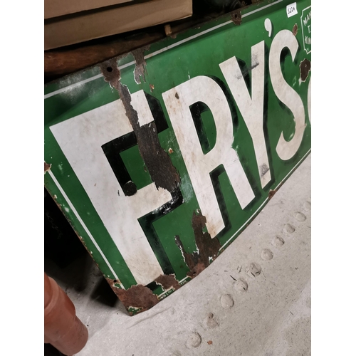 522a - Fry�s Pure Cocoa enamel advertising sign. {48 cm H x 152 cm W}.