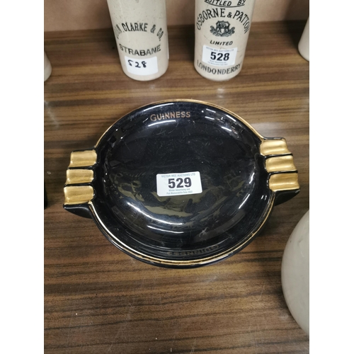 529 - Ceramic Guinness Ashtray � Arklow pottery. {6 cm H x 22 cm W x 18 cm D}.