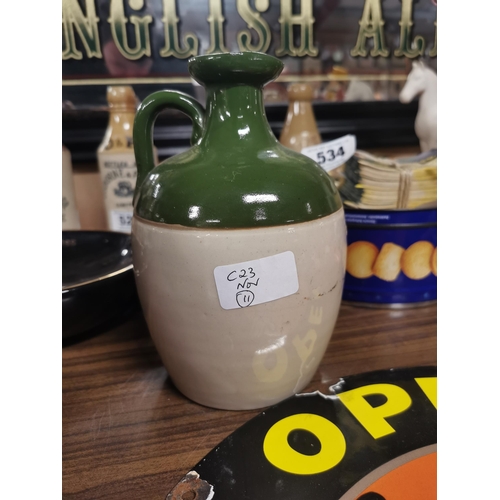 530 - Stoneware Flagon Old Rarity Whisky. { 18 cm H x 12 cm Dia}.