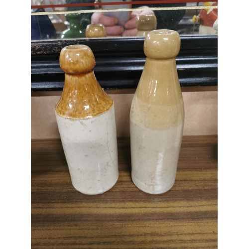 531 - Two Ginger Beer bottles � N Carlin  Londonderry and  J Currie Belfast. {20 cm H x 7 cm Dia}.