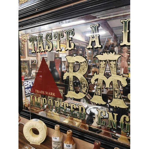 540 - Taste a Legend Bass Imported English Ale framed advertising mirror. {84 cm H x 167 cm W}.