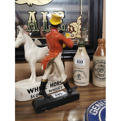 543 - Johnny Walker Whiskey rubberoid advertising figure. { 17 cm H x 14 cm W x 7 cm D}.