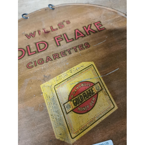 563 - Wills Gold Flake tin advertising sign. {30 cm H x 30 cm W}.