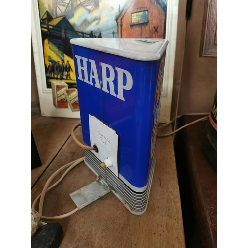 595a - Harp Lager light up counter advertising box. {23 cm H x 17 cm W x 15 cm D}.