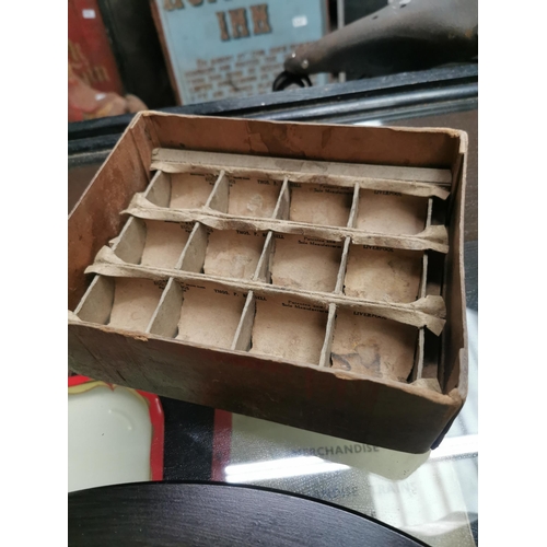 598a - 1940�s Cardboard Egg Box. { 8 cm H x 23 cm W x 18 cm D}.