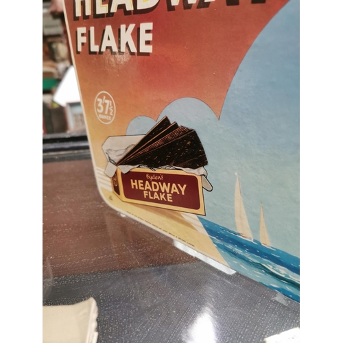 600 - Ogden�s Headway Flake cardboard advertising sign. {23 cm H x 32 cm W}.