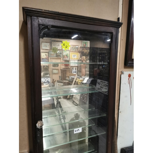 609 - Early 19th C. Mahogany wall hanging Chemist�s cabinet. {107 cm H x 49 cm W x 17 cm D}.