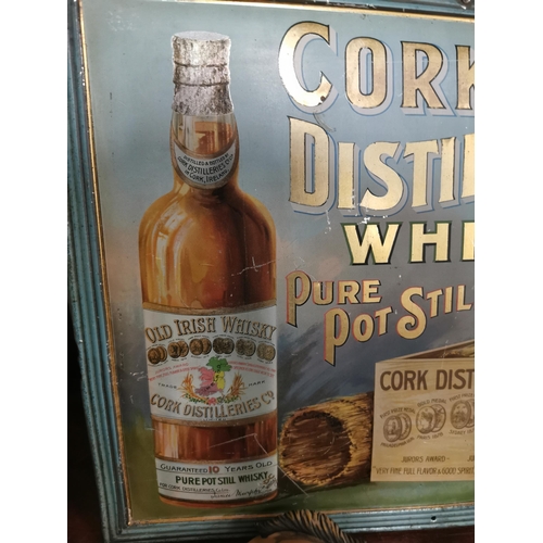 611 - Cork Distilleries Co Ltd Whiskey Pure Pot Still tin plate advertising sign {33 cm H x 42 cm W}