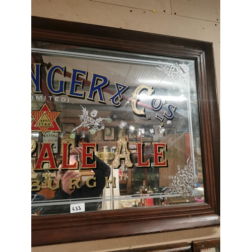 633 - Wm Younger and  Co�s India Pale Ale Edinburgh framed advertising mirror. {75 cm H x 136 cm W}.