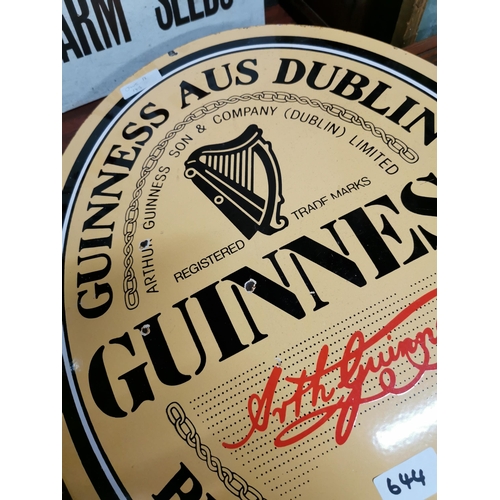 644 - German Guinness enamel advertising sign. {62 cm H x 49 cm W}.