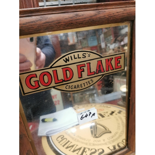 647a - Wills�s Gold Flake framed advertising mirror. {41 cm H x 31 cm W}.