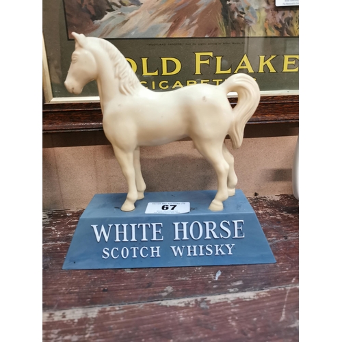 67 - White Horse Scotch Whiskey perspex advertising figure in form of a Horse. {22 cm H x 29 cm W}.