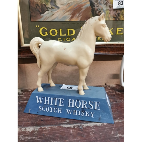 67 - White Horse Scotch Whiskey perspex advertising figure in form of a Horse. {22 cm H x 29 cm W}.