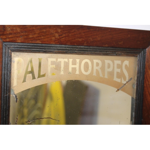 683 - Palethorpes Royal Cambridge Sausage framed advertising mirror. {39 cm H x 31 cm W}.