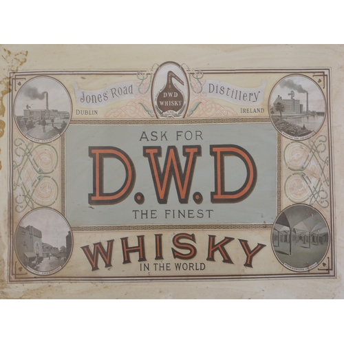 690 - Ask for D.W.D The Finest Whisky in the World framed advertising print. {63 cm H x 82 cm W{