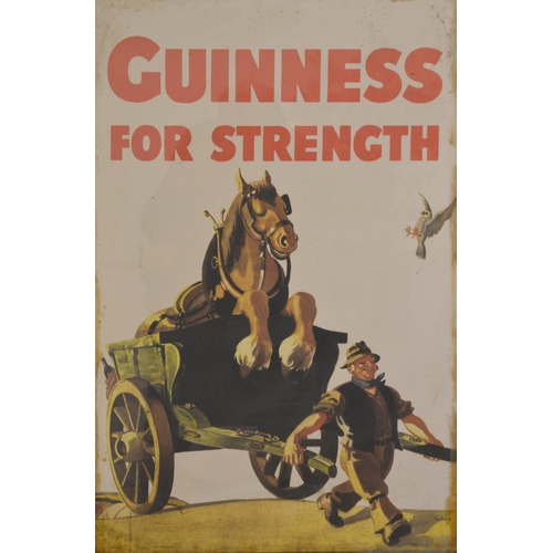 698 - Guinness For Strength framed advertising print. {85 cm H x 59 cm W}.