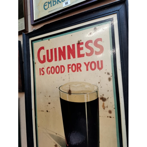 84 - Original Guinness Is Good For You framed celluloid advertising showcard {87 cm H x 62 cm W}.