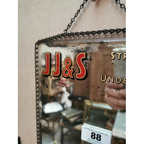 88 - John Jameson Whiskey advertising mirror {31 cm H x 24 cm W}.