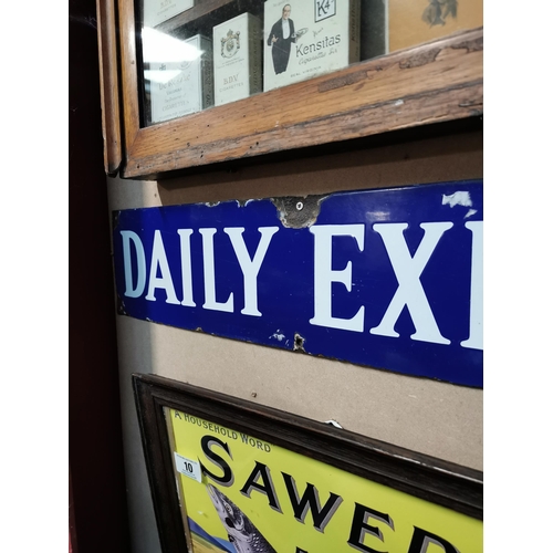 9 - Daily Express On Sale Here enamel advertising sign {15 cm H x 102 cm W}.