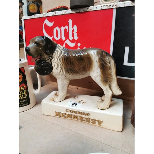 96 - Hennessy rubberoid advertising figure in the form of a Dog. {28 cm H x 27 cm W x 10 cm D}.