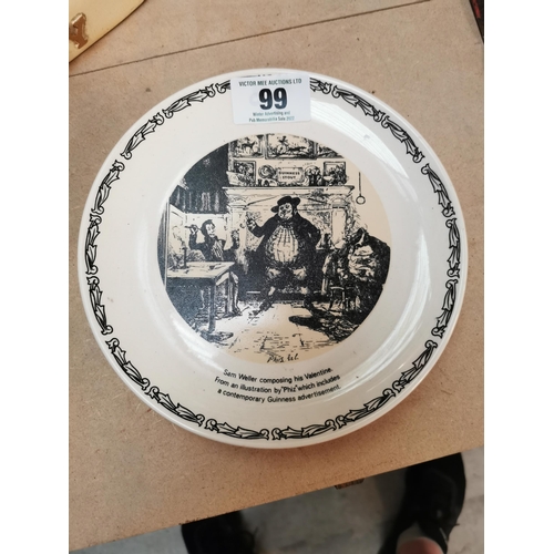 99 - Wade Guinness Sam Weller advertising  plate {21 cm Dia}.