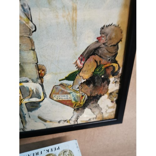 53 - Rare White Horse Cellar Cook Excursion to the North Pole framed showcard. {40 cm H x 53 cm W}.