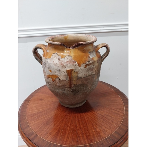 107 - Rare 19th C. glazed terracotta confit pot {25 cm H x 26 cm Dia.}.