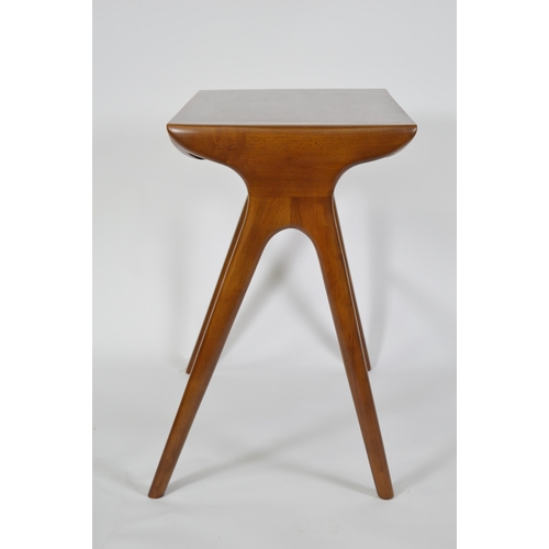 28 - Cherrywood writing table with single drawer in the frieze in the Mid-Century style {76cm H x 80cm W ... 