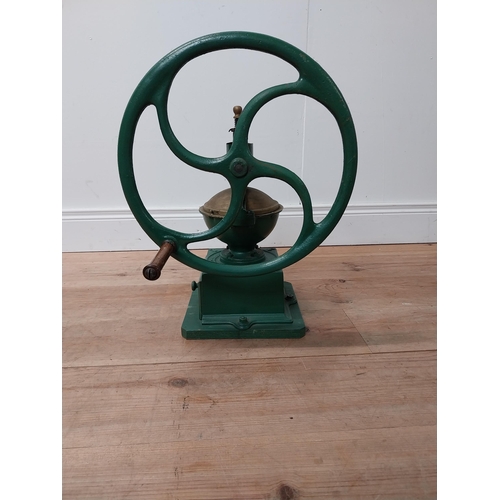 2 - Rare early 20th C. cast iron and metal coffee grinder {53 cm H x 43 cm W x 40 cm D}.