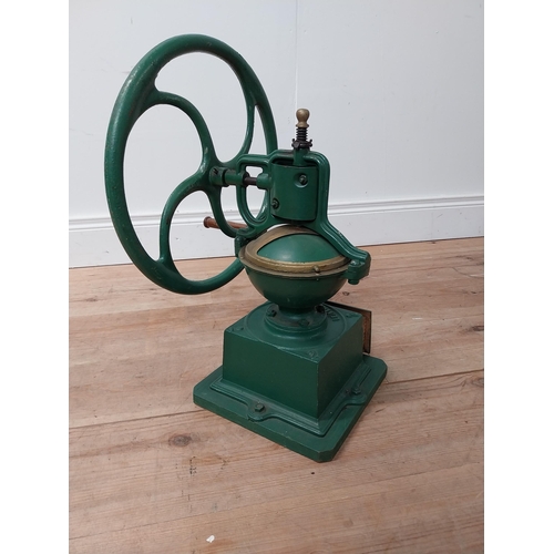 2 - Rare early 20th C. cast iron and metal coffee grinder {53 cm H x 43 cm W x 40 cm D}.
