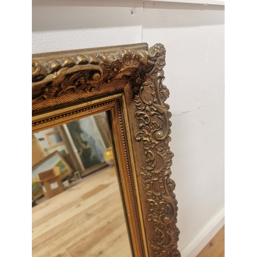 5 - Decorative giltwood wall mirror { 96cm H X 69cm W }.