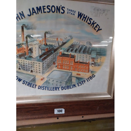 100 - John Jameson Bow Street Three Star Whiskey framed advertising print. {60cm H X 70cm W}