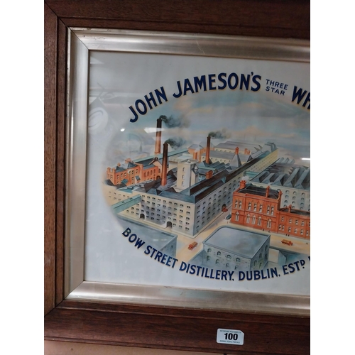 100 - John Jameson Bow Street Three Star Whiskey framed advertising print. {60cm H X 70cm W}