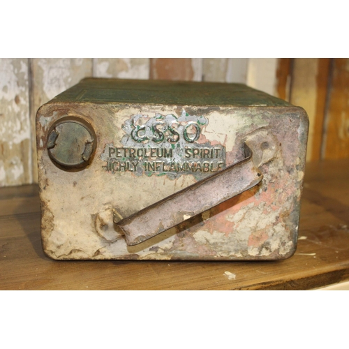 106 - Esso metal oil can. {33 cm H x 24 cm W x 15 cm D}.