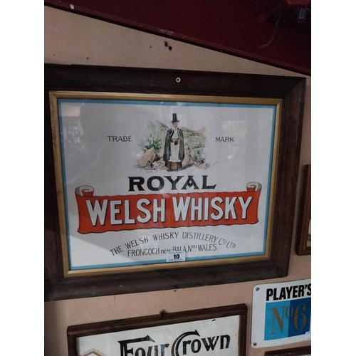 10 - Royal Welsh Whiskey framed advertising print {48 cm H x 59 cm W}.
