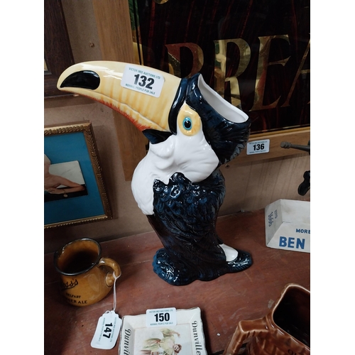 132 - Ceramic Guinness toucan {35 cm H x 24 cm W x 9 cm D}.