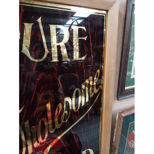 136 - Pure Wholesome Bread wood effect reverse painted glass framed advertising sign {88 cm H x 56 cm W}.