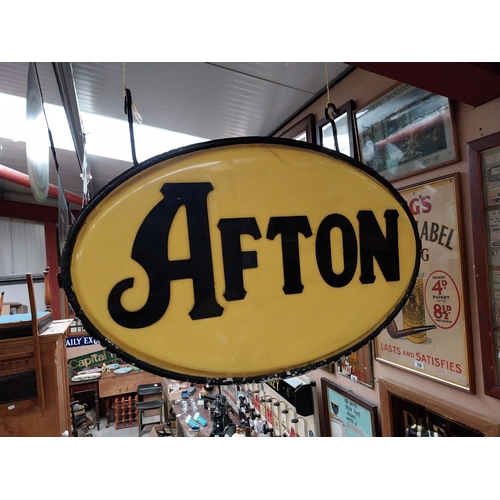 140 - Afton and Carroll's Number 1 Tipped double sided hanging advertising light up sign {63cm H x 85cm W ... 